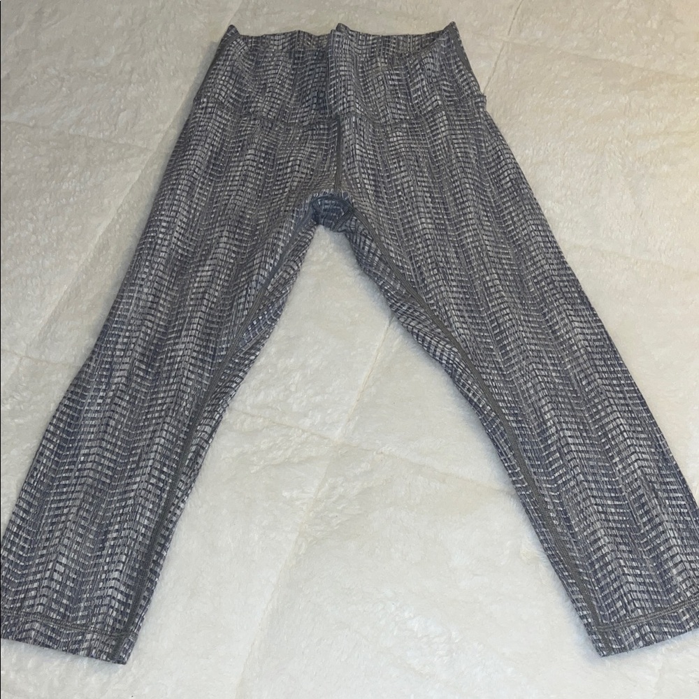 Lululemon Athletica Patterned Gray Leggings
